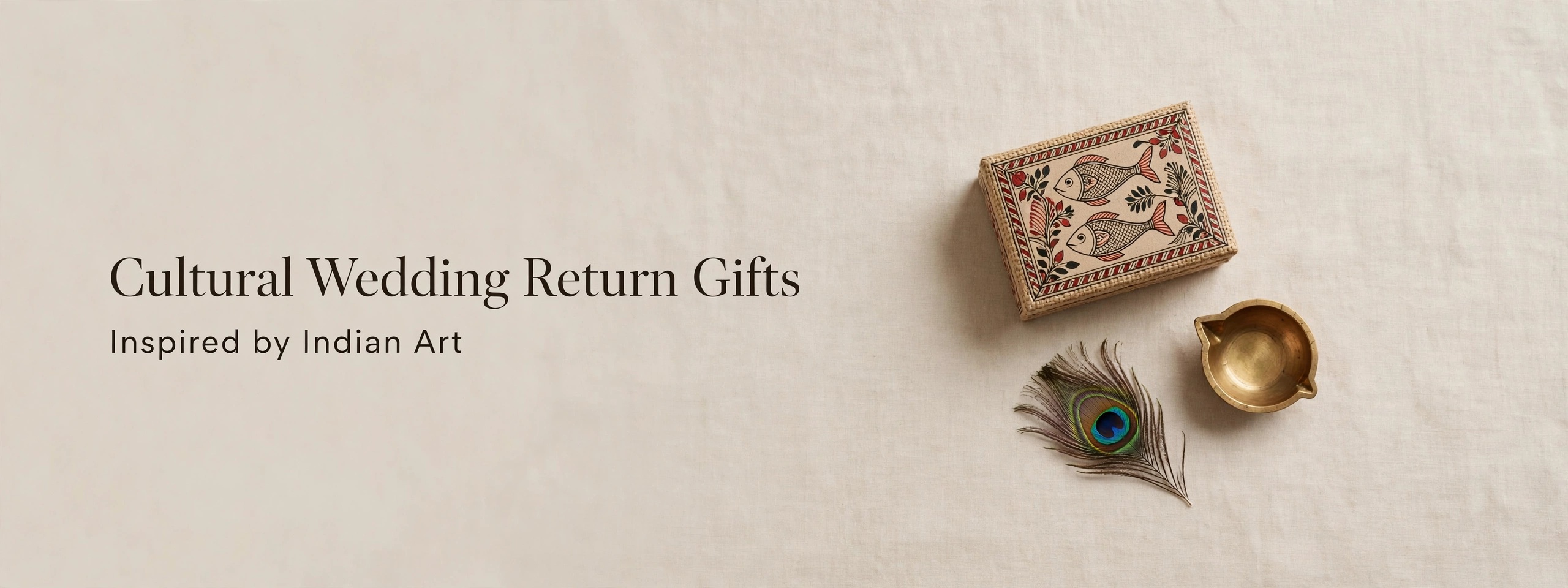 cultural wedding return gifts banner minimal