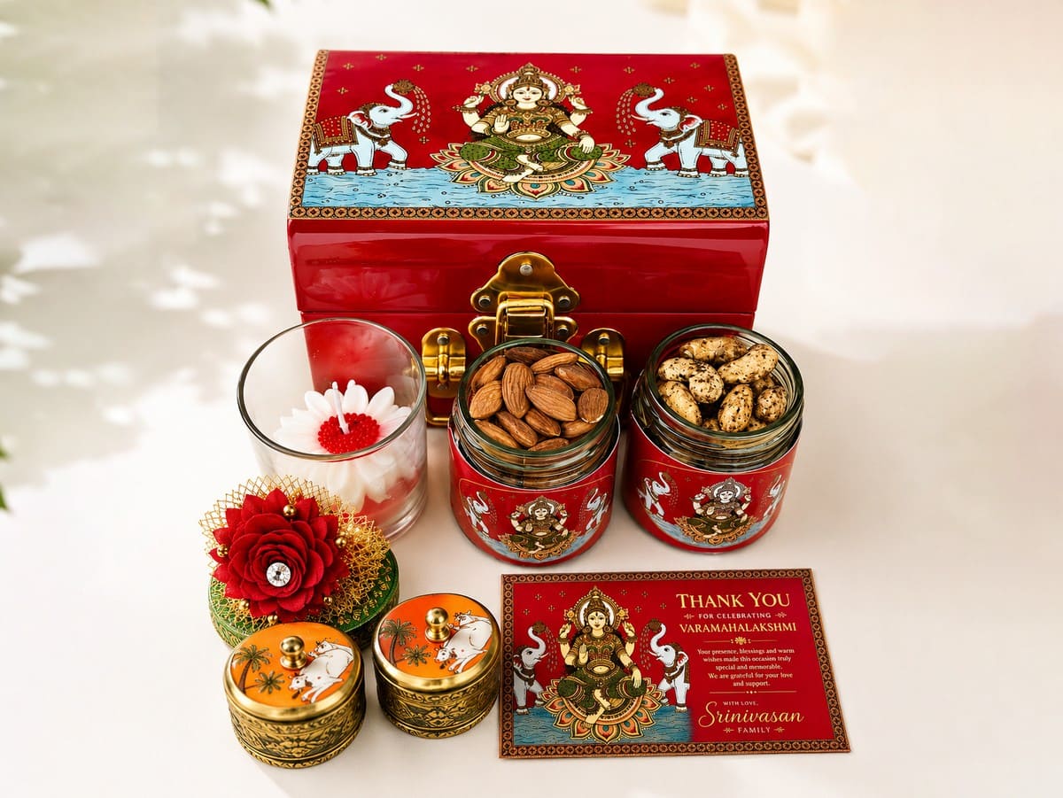 Handcrafted festival gift hamper by Kavyatva