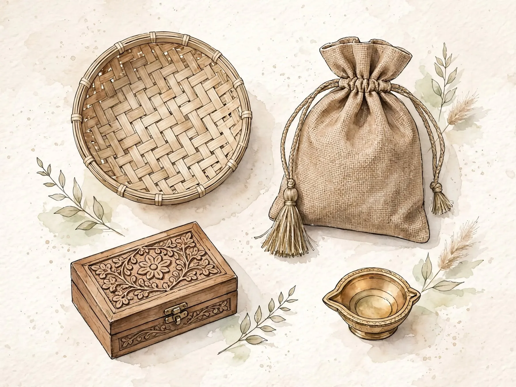 Handcrafted products from different materials brought together for gifting