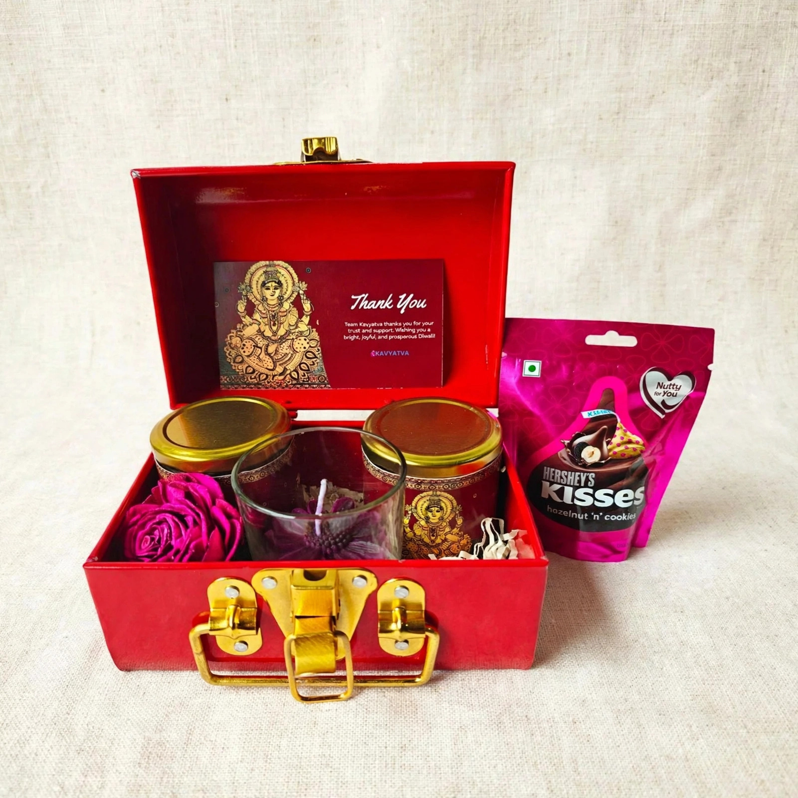 Red Lakshmi themed Diwali gift hamper